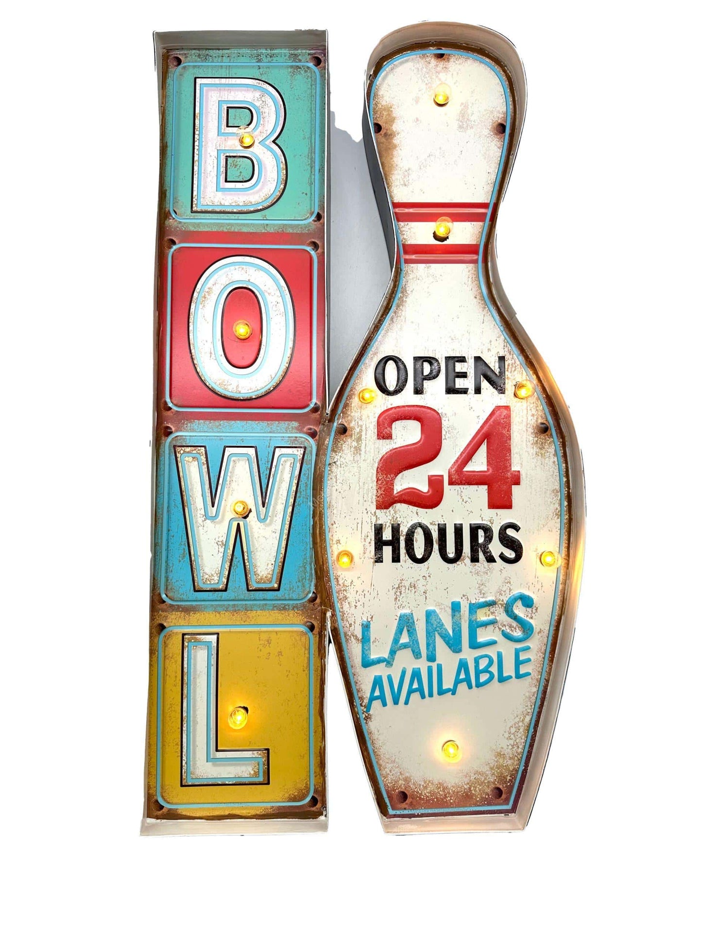 Metal Light Sign - Bowling - LED lighting