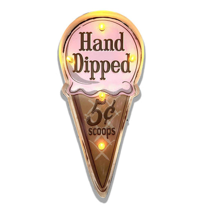 Metal Light Sign - Hand Dipped 5c Scoops - LED lighting