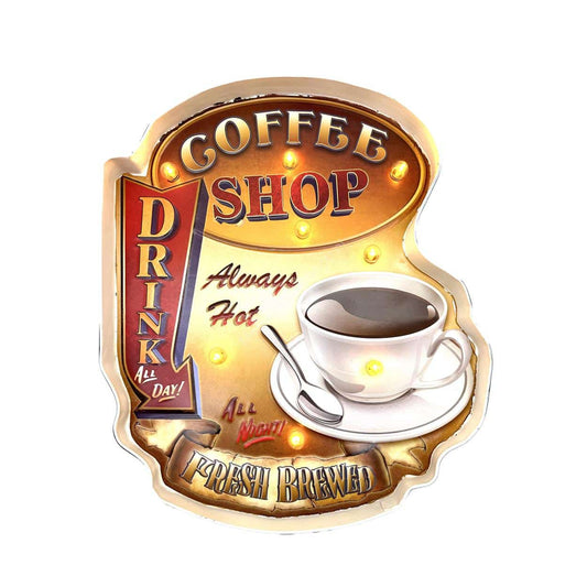 Metal Light Sign - Coffee Shop - LED lighting