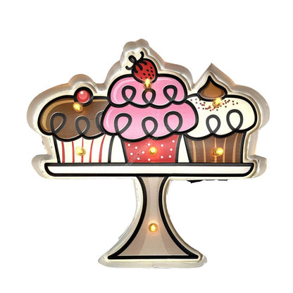 Metalen Lichtbord - Cupcake - LED Verlichting