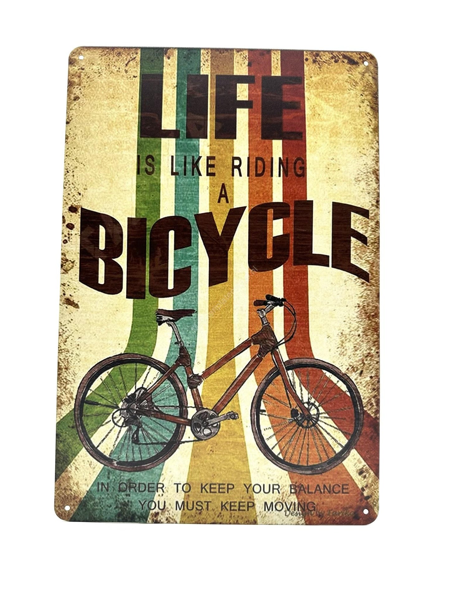 Metalen Wandbord - Life is like riding a Bicycle