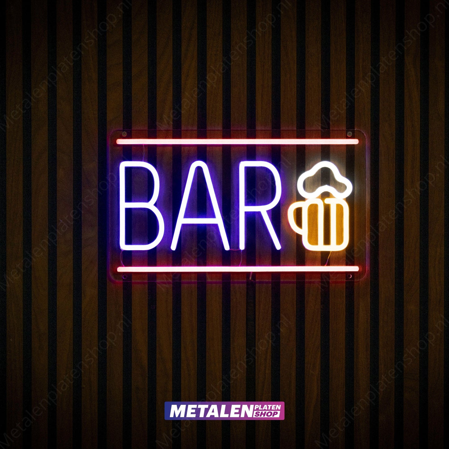 BAR met Bier - Neonbord - LED