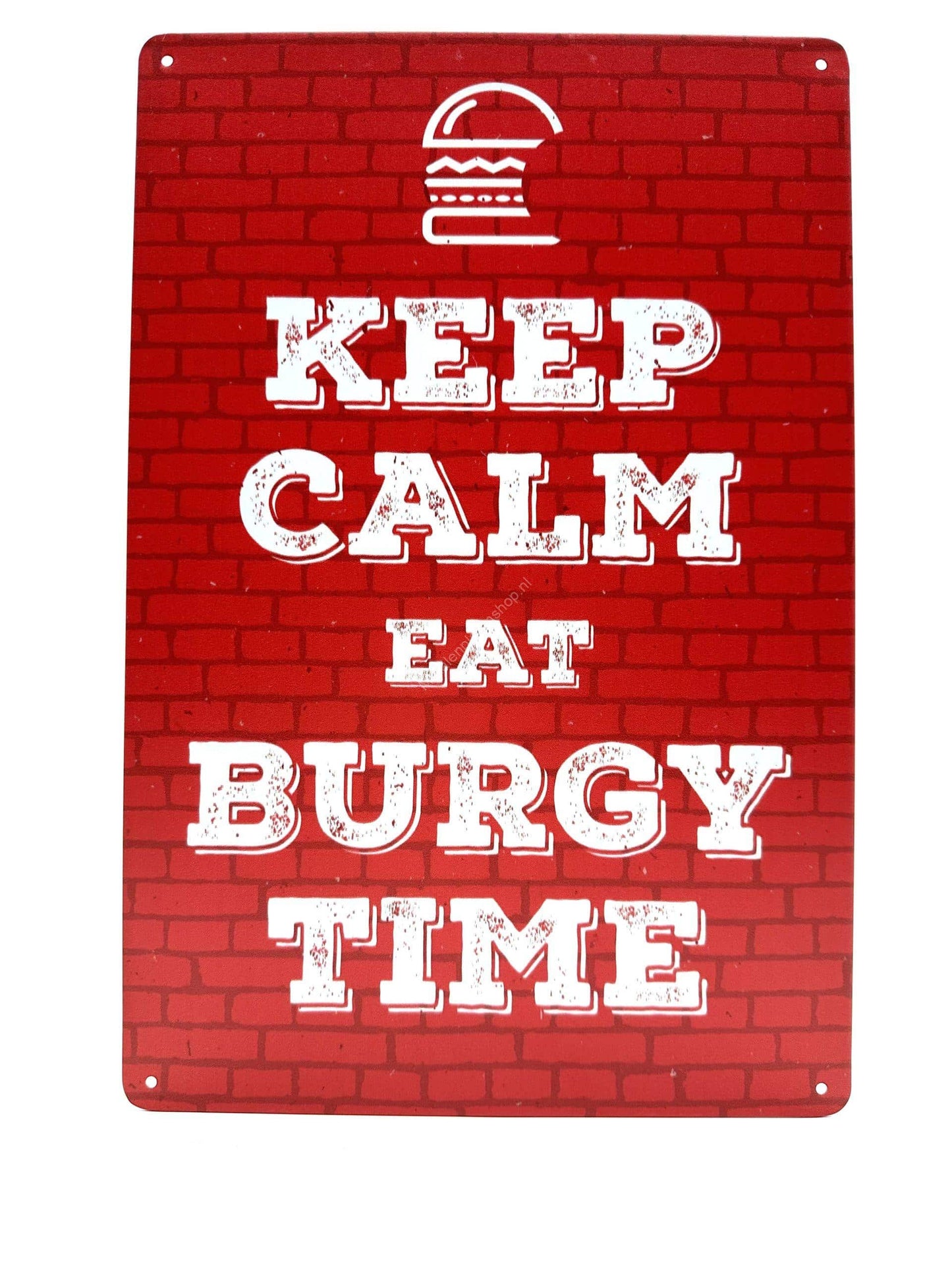 Metal Wall Sign - Keep Calm Eat Burgy Time