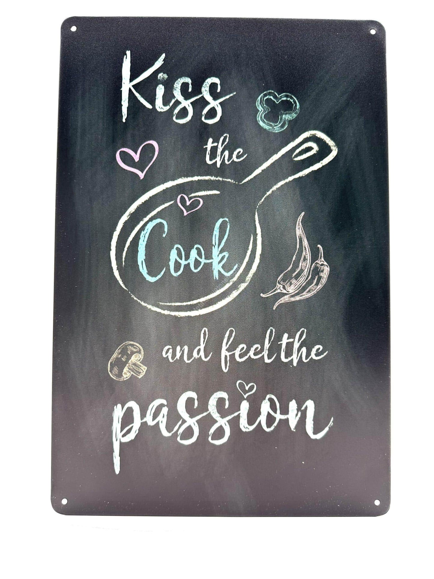 Metalen Wandbord - Kiss the cook