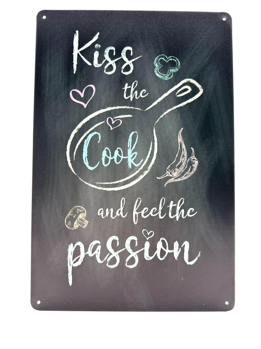 Metal Wall Sign - Kiss the cook