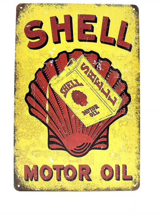 Metalen Wandbord - Shell Motor Oil