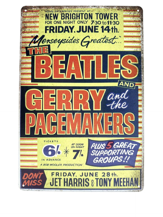 Metal Wall Sign - The Beatles and Gerry Pacemakers