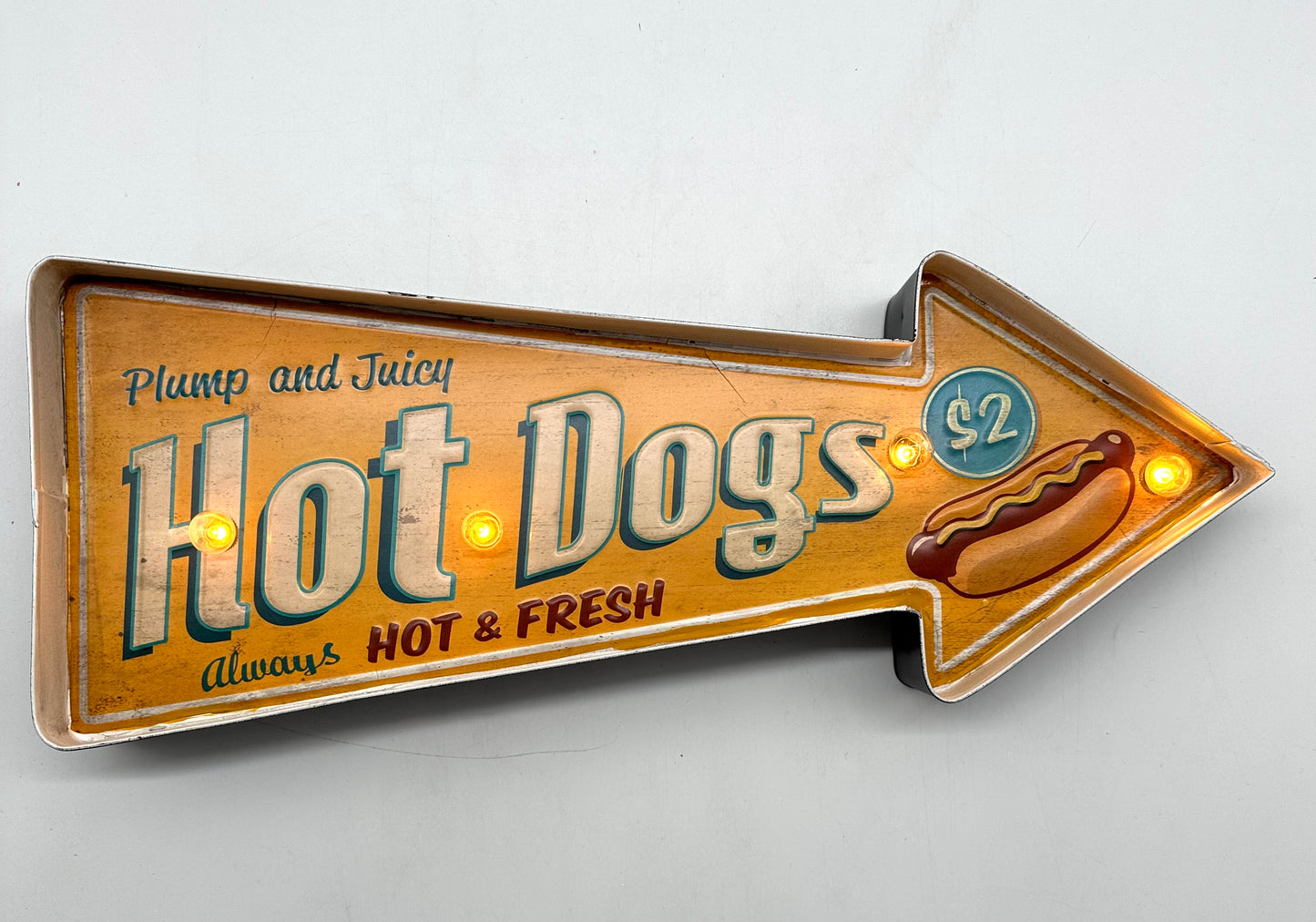 Metalen Lichtbord - Hot Dogs - LED verlichting