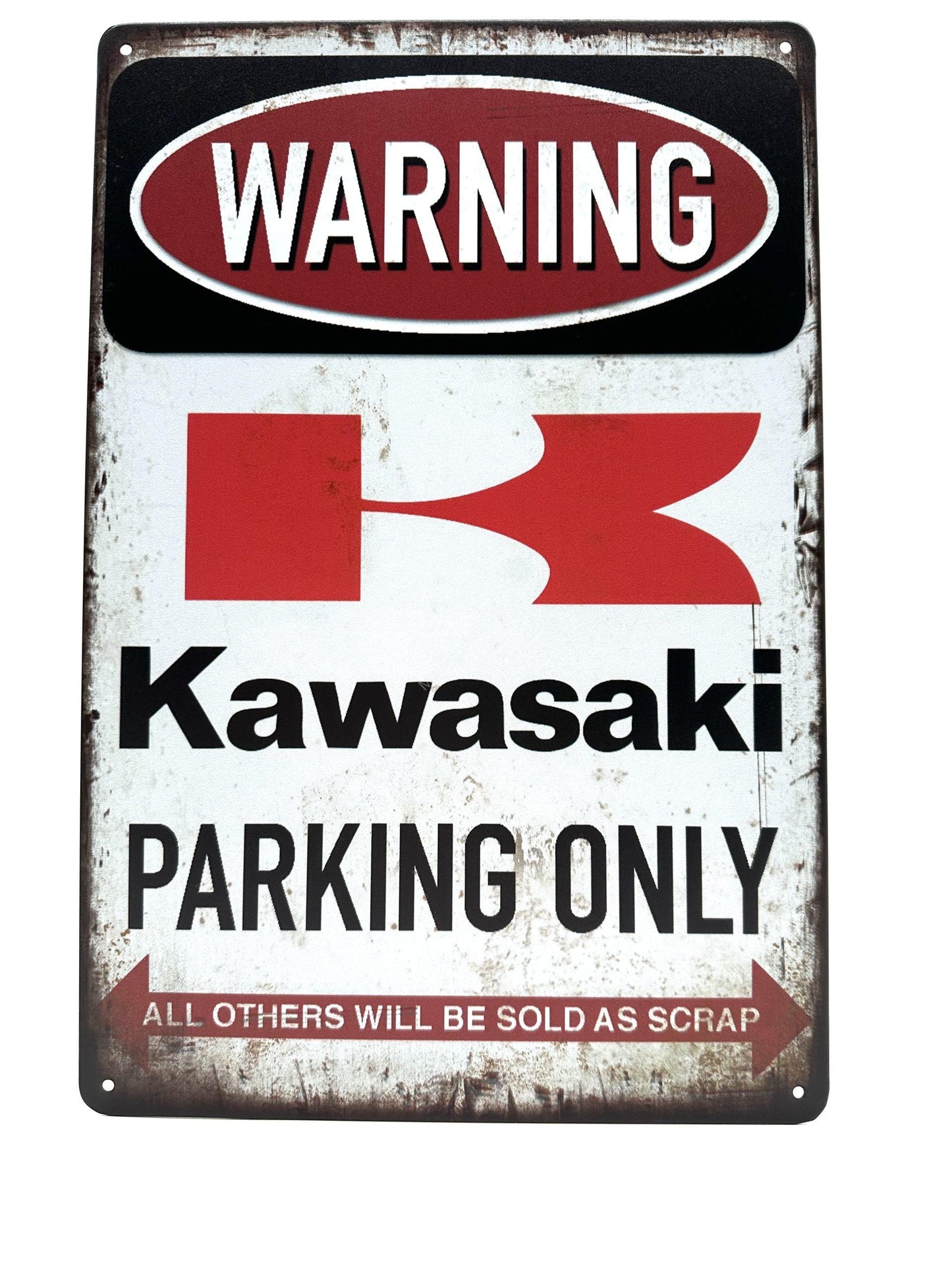 Metalen Wandbord - Warning Kawasaki Parking Only