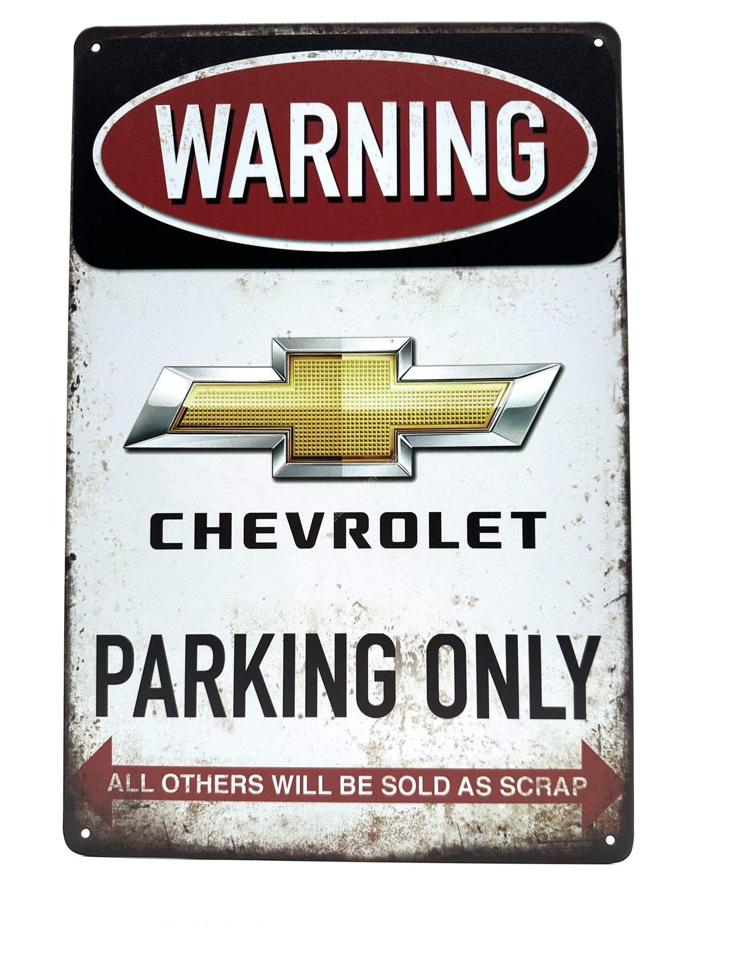 Metalen Wandbord - Warning Chevrolet Parking Only