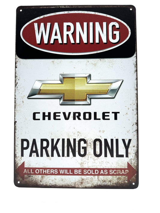 Metal Wall Sign - Warning Chevrolet Parking Only