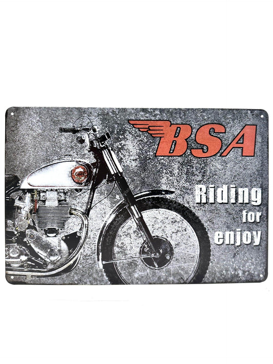 Metal Wall Sign - BSA Riding for enjoy