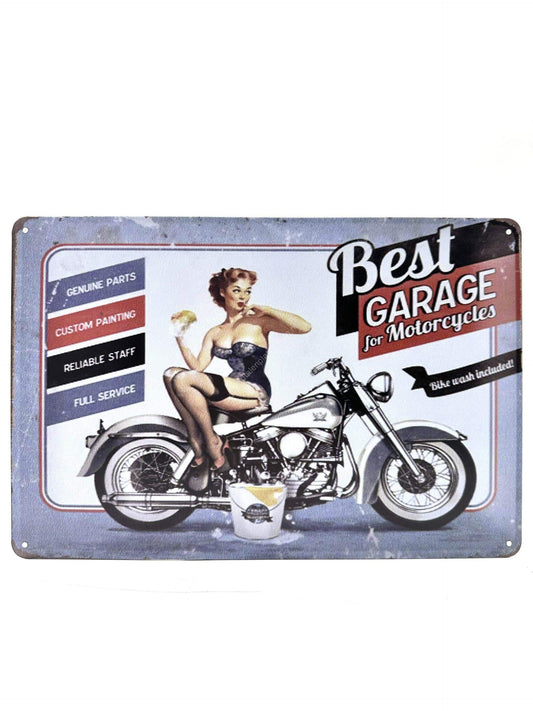 Metal Wall Sign - Best garage for motorcycles