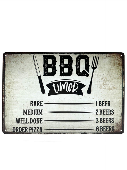 Metallwandschild – BBQ-Timer