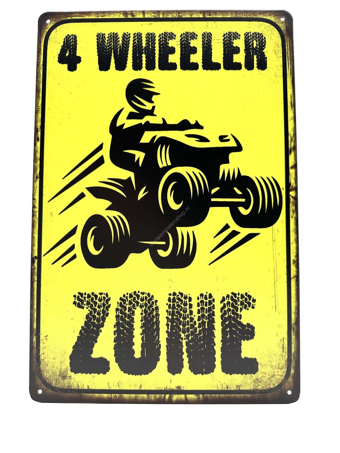 Metallwandschild – 4 Wheeler Zone