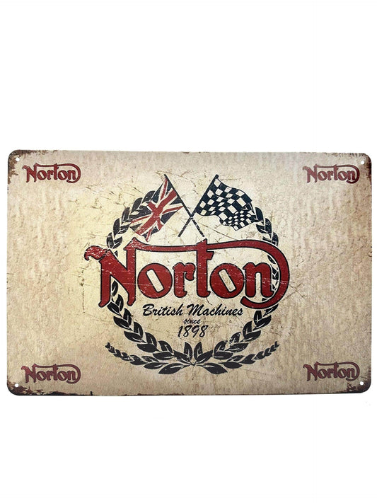 Wandschild aus Metall – Norton British Machines 1898