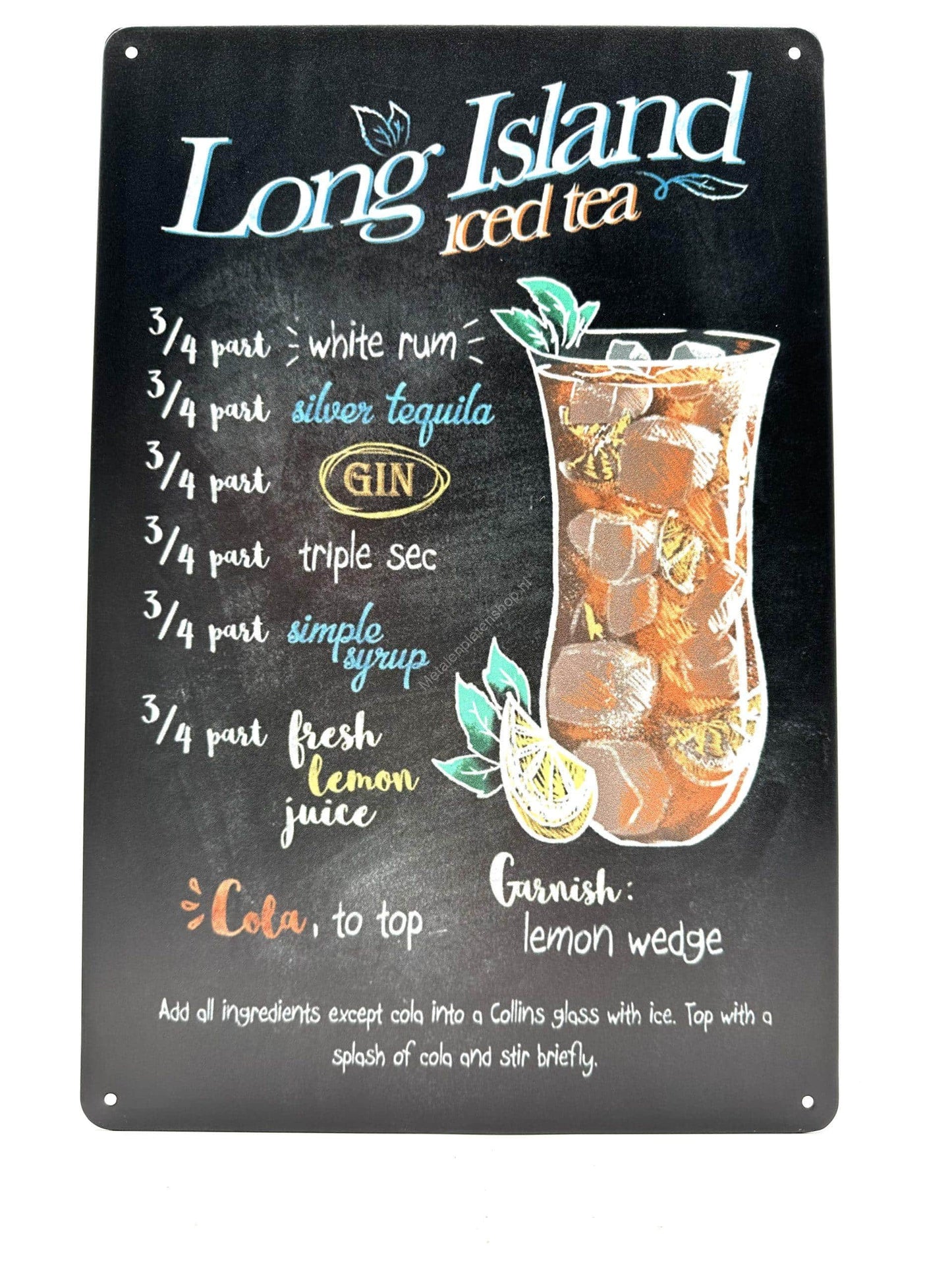 Metal Wall Sign - Long Island Iced Tea