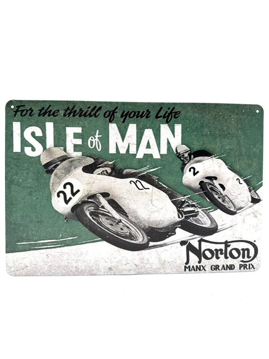 Wandschild aus Metall – Isle &amp; Man Norton