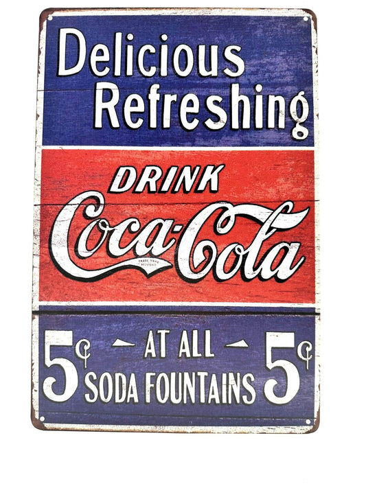 Metal Wall Sign - Drink Coca-Cola