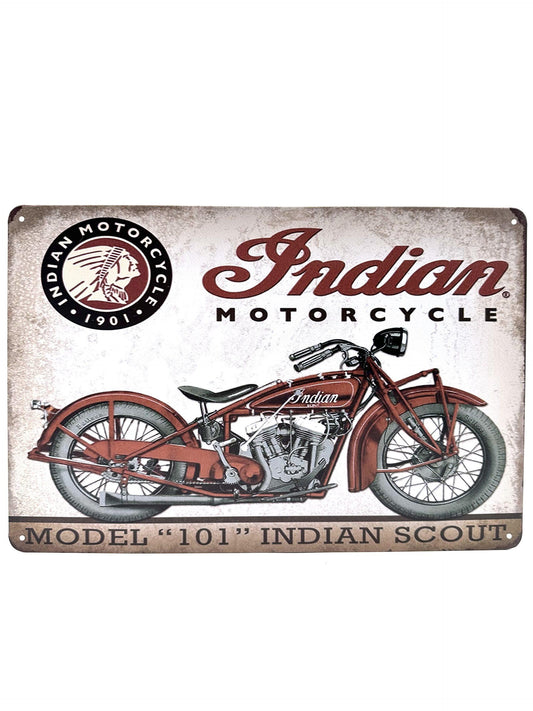 Metal Wall Sign - Indian Motorcycle Model 101