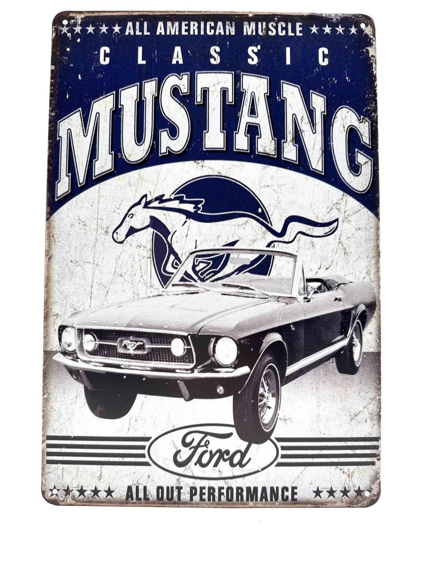 Metall-Wandschild – klassischer Mustang Ford