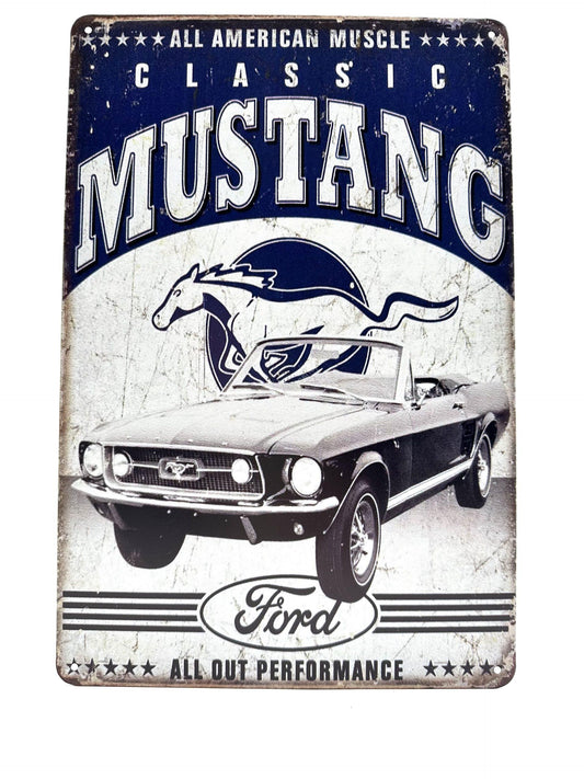 Metalen Wandbord - Classic Mustang Ford