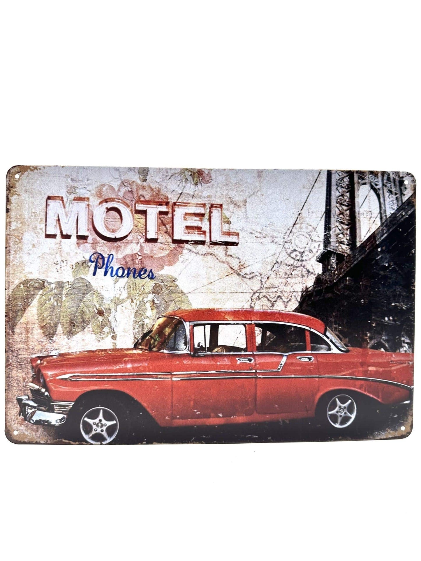 Metal Wall Sign - Motel Phones Oldtimer