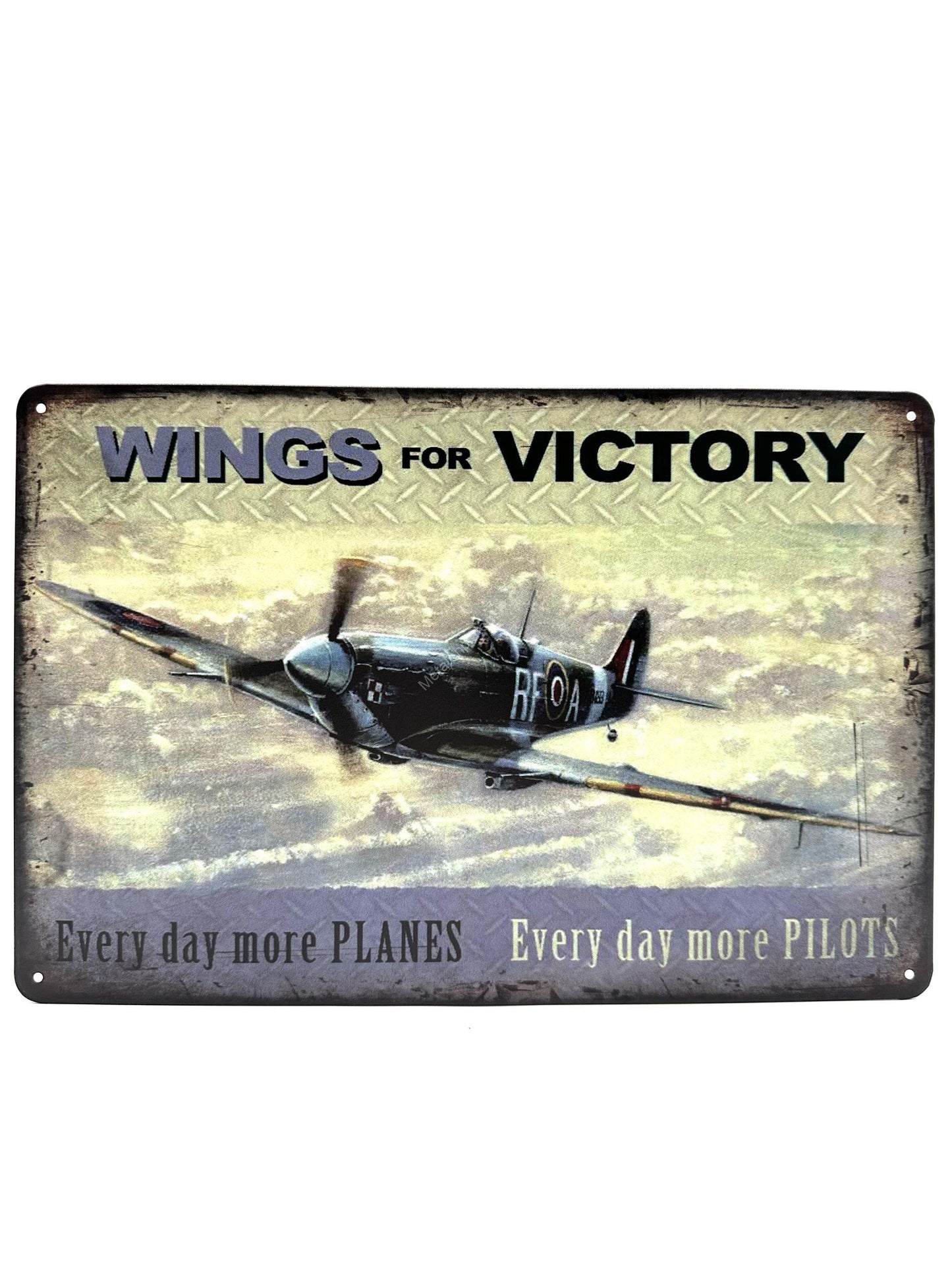 Metalen Wandbord - Wings for Victory