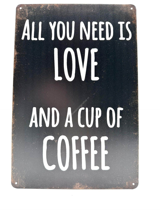 Metalen Wandbord - All you need is Love