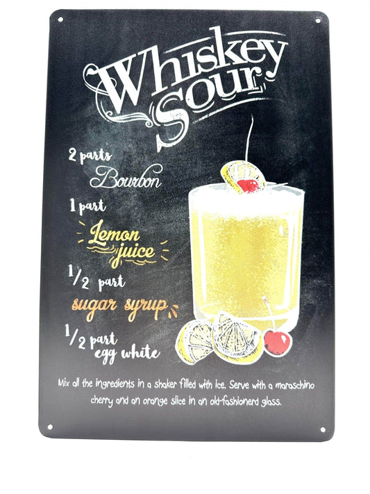 Wandschild aus Metall – Whiskey Sour