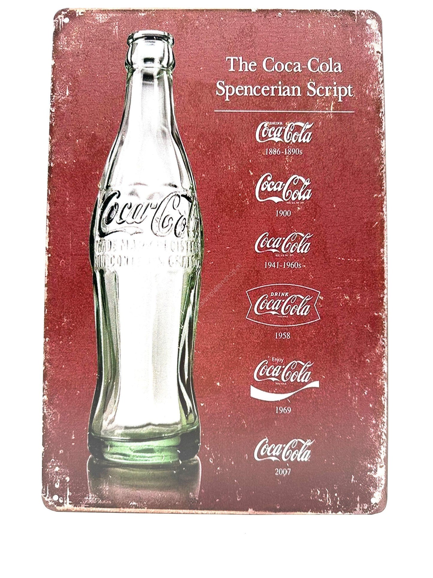 Metallwandschild – Coca-Cola Spencerian Script