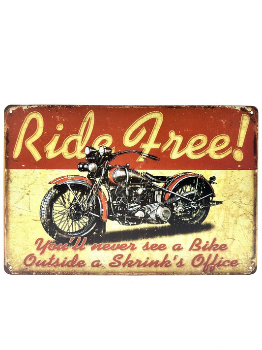 Metalen Wandbord - Ride Free