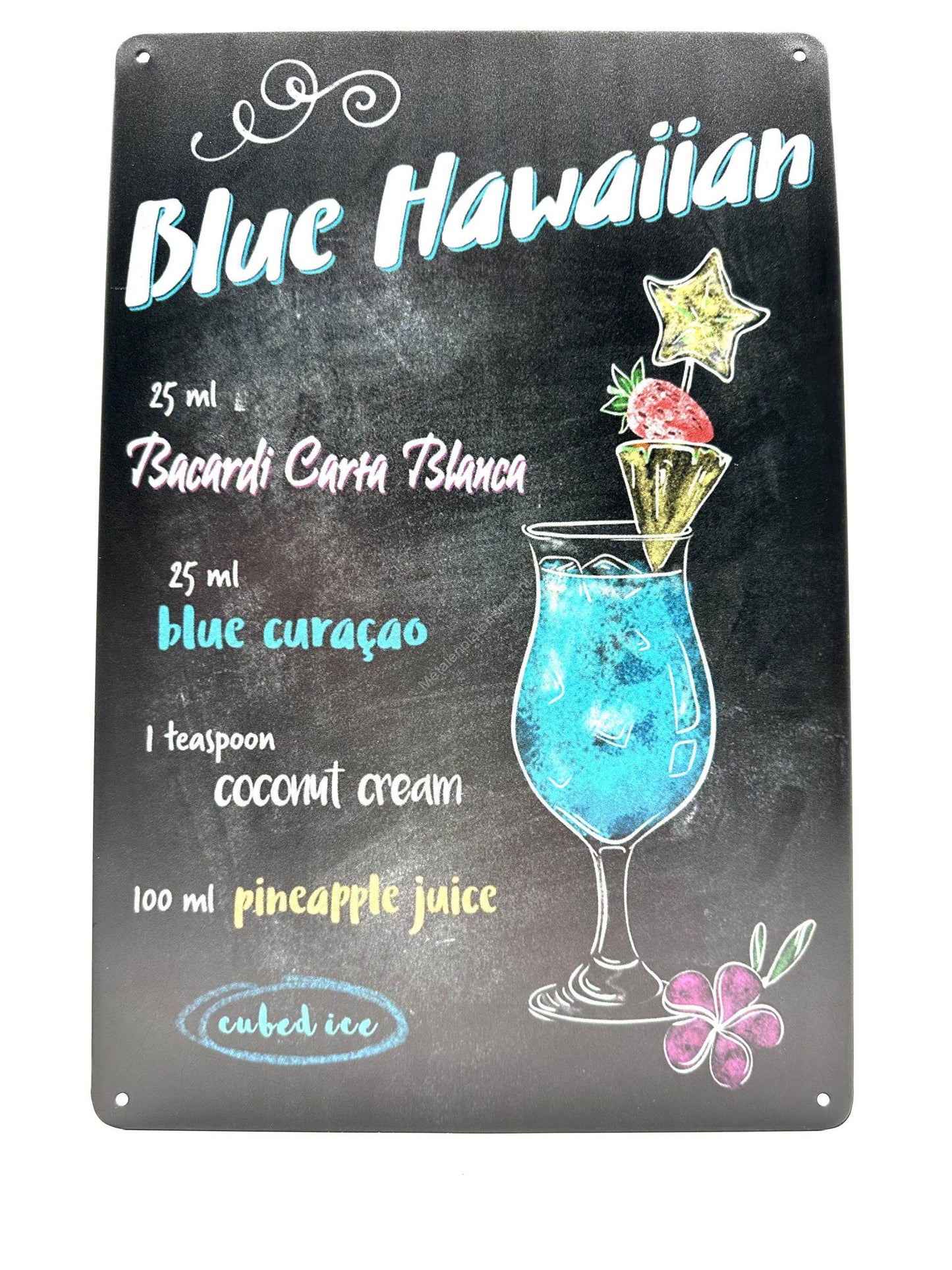 Metalen Wandbord - Blue Hawaiian