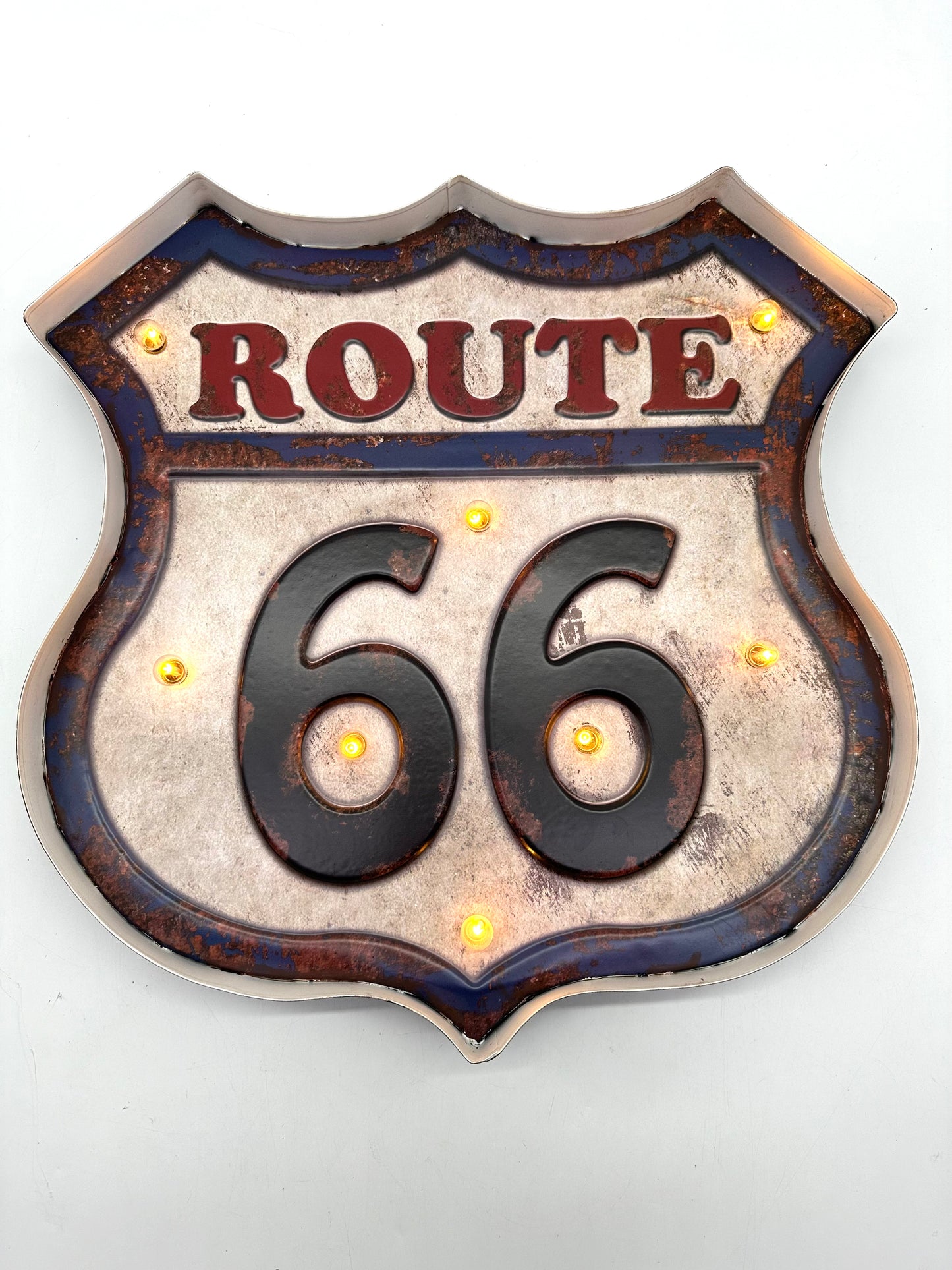 Metalen Lichtbord - Route 66 - LED verlichting