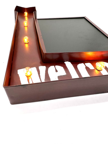 Metalen Lichtbord - Welcome met Krijtbord - LED verlichting