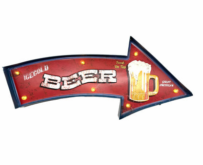 Metal Light Sign - Beer - LED lighting