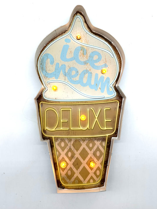 Metalen Lichtbord - Ice Cream Deluxe - LED verlichting