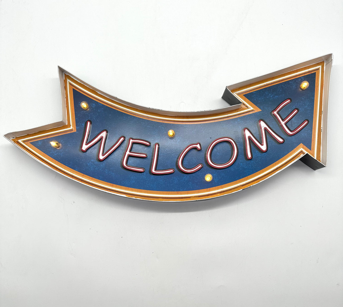 Metalen Lichtbord - Welcome Pijl - LED verlichting