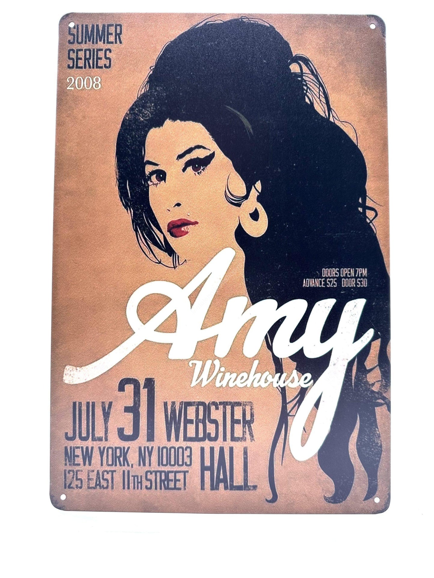 Metalen Wandbord - Amy Winehouse - summer 2008