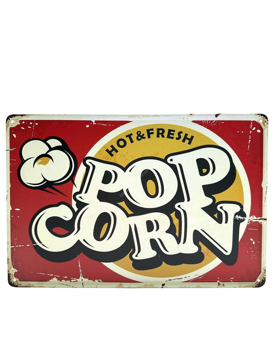 Metalen Wandbord - Popcorn