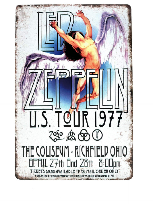 Metal Wall Sign - Led Zeppelin Tour 1977