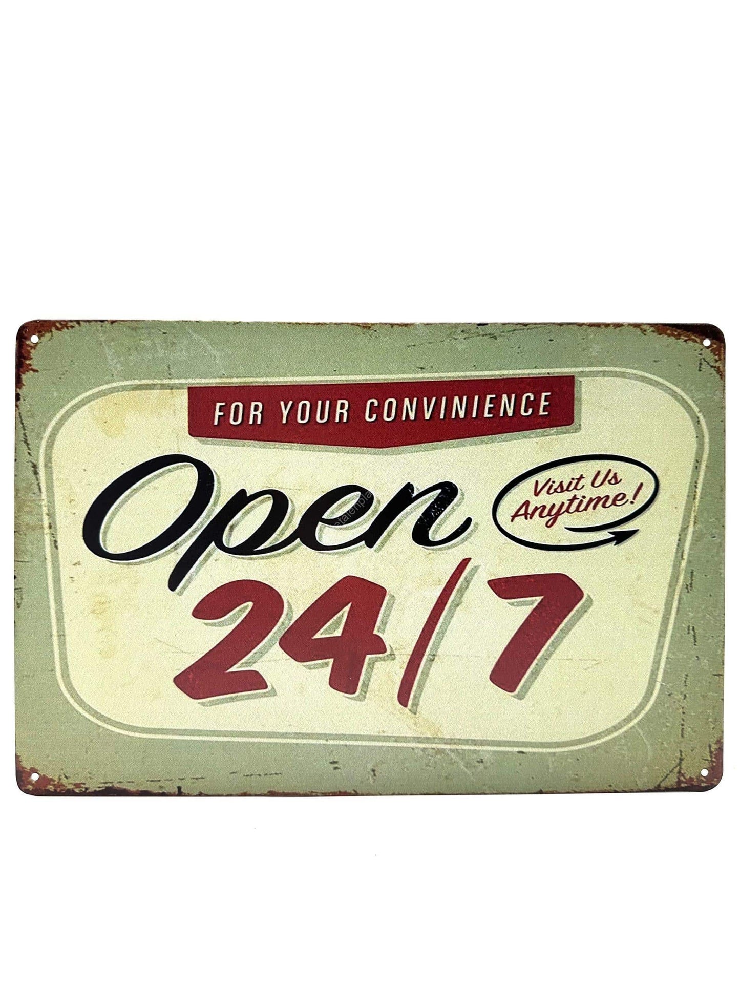 Metal Wall Sign - Open 24/7