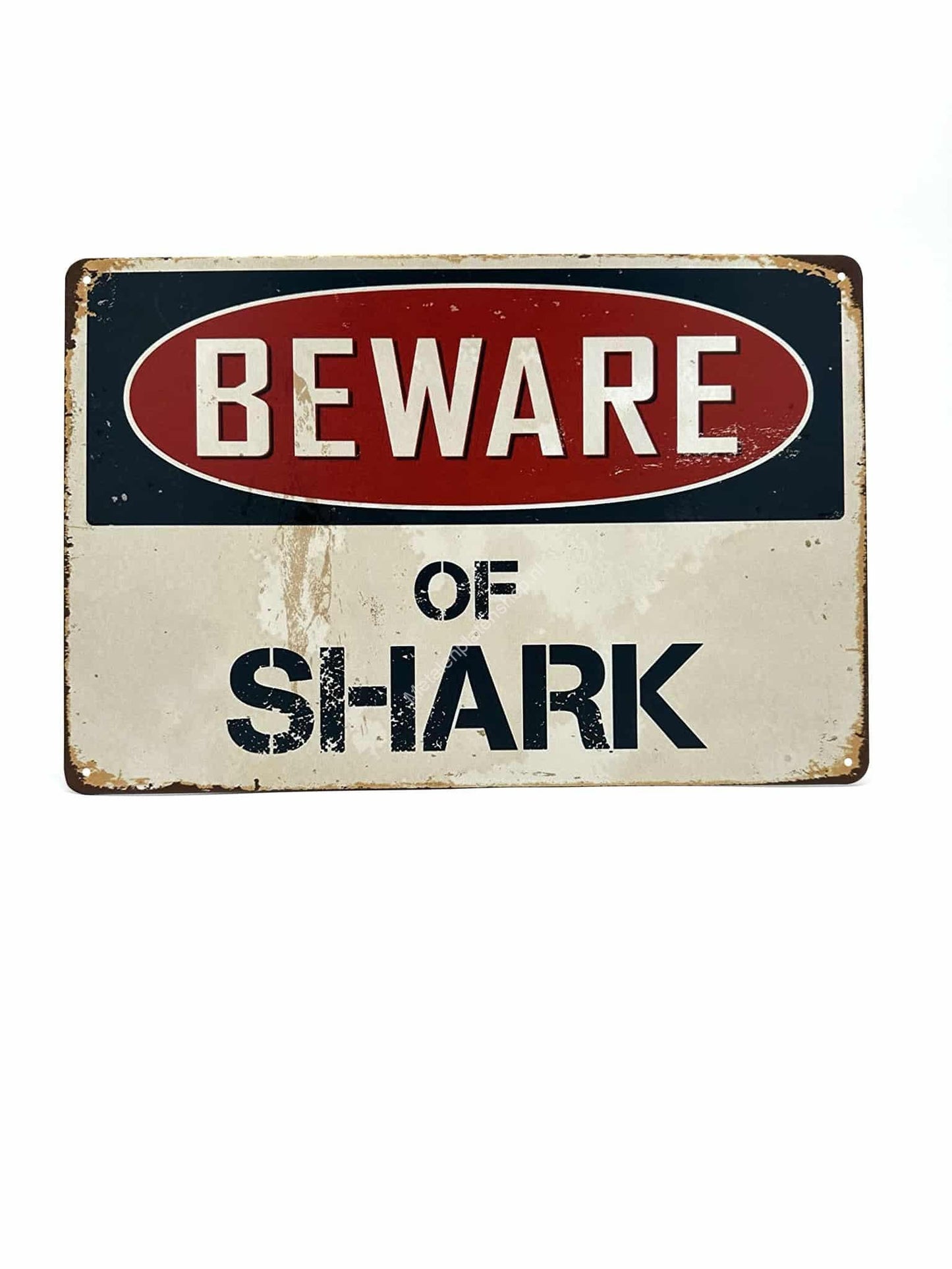 Metal Wall Sign - Warning Beware of the Shark