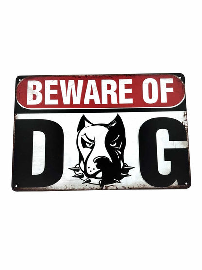 Metal Wall Sign - Warning Beware of Dog - Warning - Dog