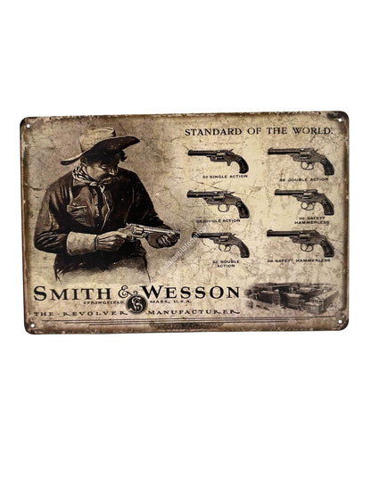 Metallwandschild – Smith &amp; Wesson Pistolen