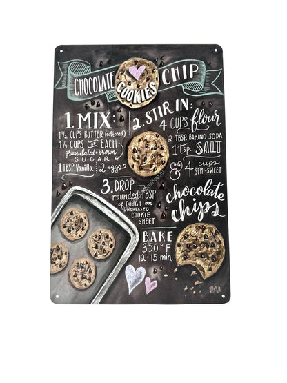 Metalen Wandbord - Chocolate Cookies Chip - Krijtbord