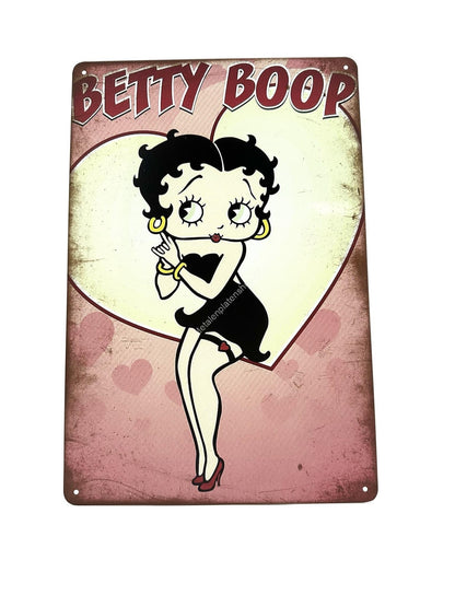 Wandschild aus Metall – Bettyboop Rose