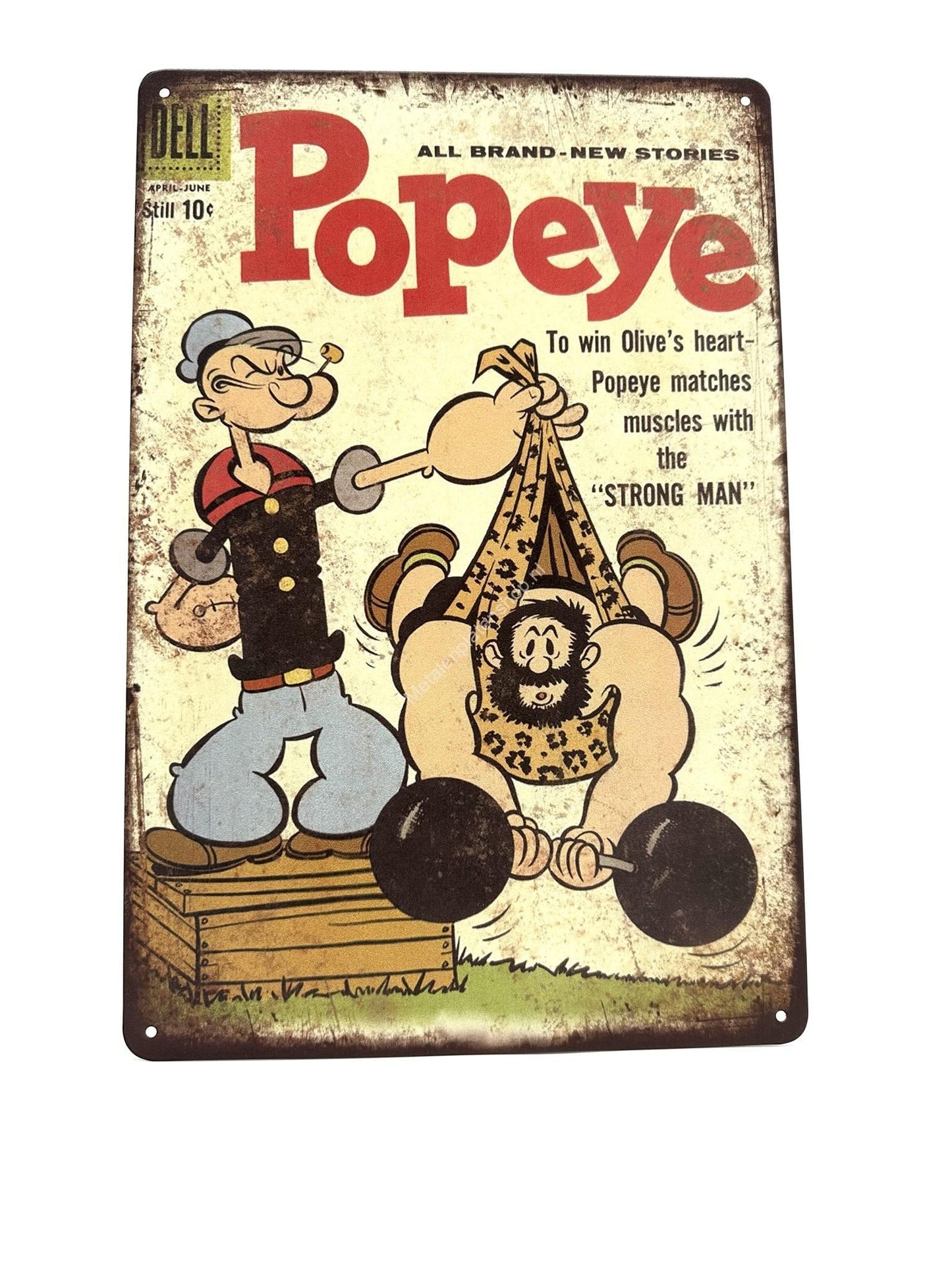 Metalen Wandbord - Popeye - Strong Man