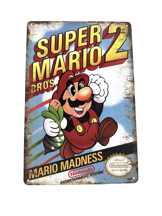 Metal Wall Sign - Super Mario Bros 2 - Gaming