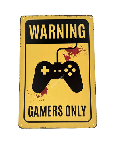 Metalen Wandbord - Warning Gamers Only